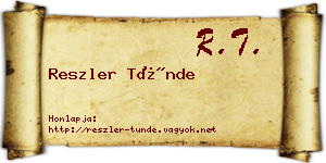 Reszler Tünde névjegykártya